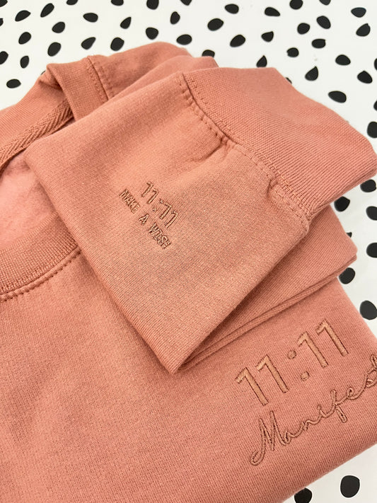 11:11 Manifest Sweatshirt - Dusty Pink